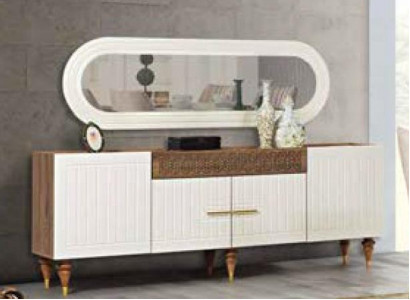 Chest of drawers wooden sideboard mirror solid chests living room